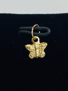 Cute Small Textured Butterfly Finding/Charm (14KGF) 0.6mm X 6mm sku #235-C