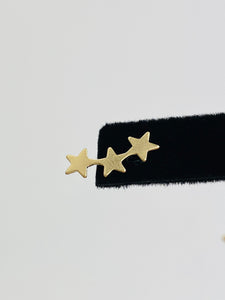 Gorgeous (14KGF) Three Star Stud Earrings, 0.46mm X 14mm, sku # 1163-4