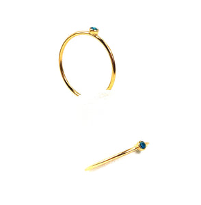 14KGF stackable ring , Aqua blue Cubic zirconia, SKU# 4020R6M9