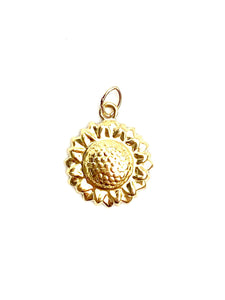 Sunflower Charm with jump ring , Sku#1797-C