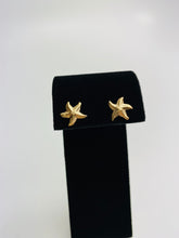 Wavy textured (14KGF) Starfish Stud Earrings 1.65 X 9.74mm, sku# 789-4