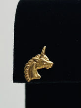 Pretty textured (14KGF) Unicorn Stud Earrings, 0.55mm X 10mm, Sku# 682-4