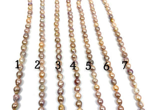Glamorous 8mm-12mm Edison Pink And Lavender Pearl Strands, 100% Natural Color, Edison Pearls, Sku 977