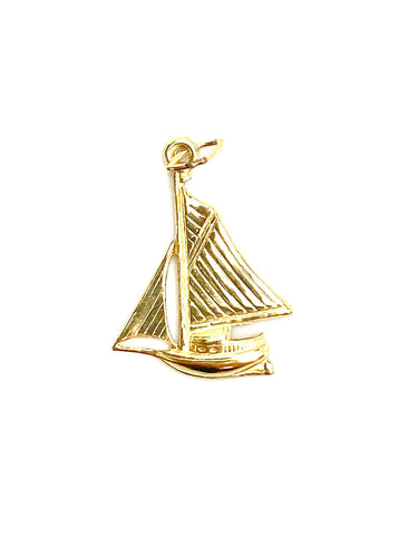 14KGF Sailboat charm with jump ring , Sku#831-C