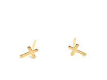 14KGF Cross Studs , Sku#1667.020