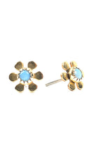 Opal flower stud , 14KGF post , Sterling silver peg , SKU# OPL990FWR