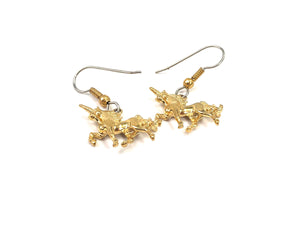 Unicorn dangle drop earrings, 14KGF , sterling silver hook , SKU#UNI998