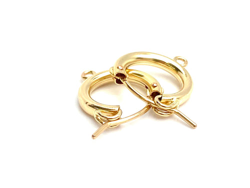 14KGF hoop earrings , Sku#090C0001JR