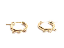 14KGF Hoop earrings w 3jr , Sku#090C003JR