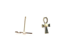 Silver Cross Studs , Sku#1379-4