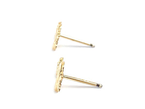14KGF Heart & Key studs , Sku#79-4