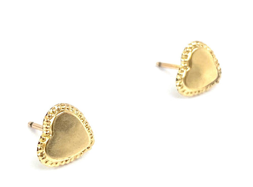 14KGF Heart Studs , Sku#1027-4