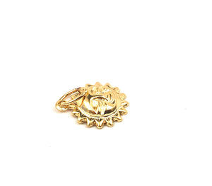 14KGF sun charm , 14K gold fill , Sku #1858-C