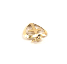 Stunning 14KGf cut out heart with a cross , 14K gold filled , Sku #1684-C
