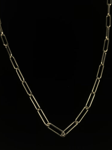 20” Sterling Silver Elongated Chain, Sku:S4002LC-20