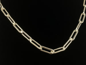 24” Sterling Silver Elongated Chain, Sku: SM25ILC-24