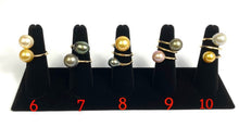 Gorgeous Adjustable 14KGF Edison, Tahitian, and South Sea Pearl Rings, 14K Gold Filled, 14K Gold Fill, Sku GPR-2