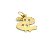14KGF Dollar Sign Charm , Sku#1885-C