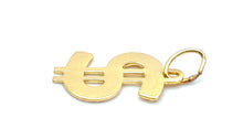 14KGF Dollar Sign Charm , Sku#1885-C