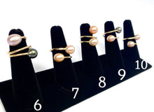 Gorgeous Adjustable 14KGF Edison, Tahitian, and South Sea Pearl Rings, 14K Gold Filled, 14K Gold Fill, Sku: GPR-3