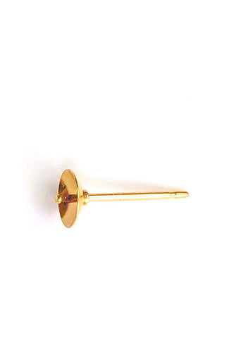 14KGF 5.0mm Pearl cup and post , 14K gold filled , SKU#4005884
