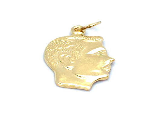14KGF Male Head Charm , Sku#921-C
