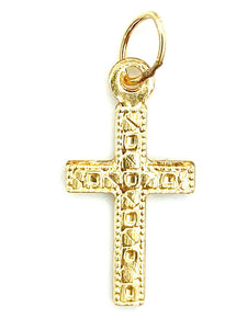 14KGF Cross Charm , Sku#2316-C