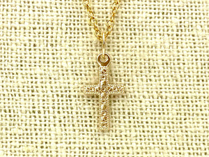14KGF Cross Charm , Sku#2316-C