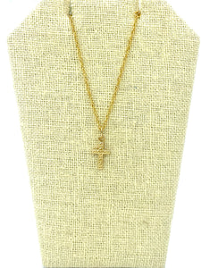 14KGF Cross Charm , Sku#2316-C