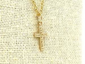 14KGF Cross Charm , Sku#2316-C