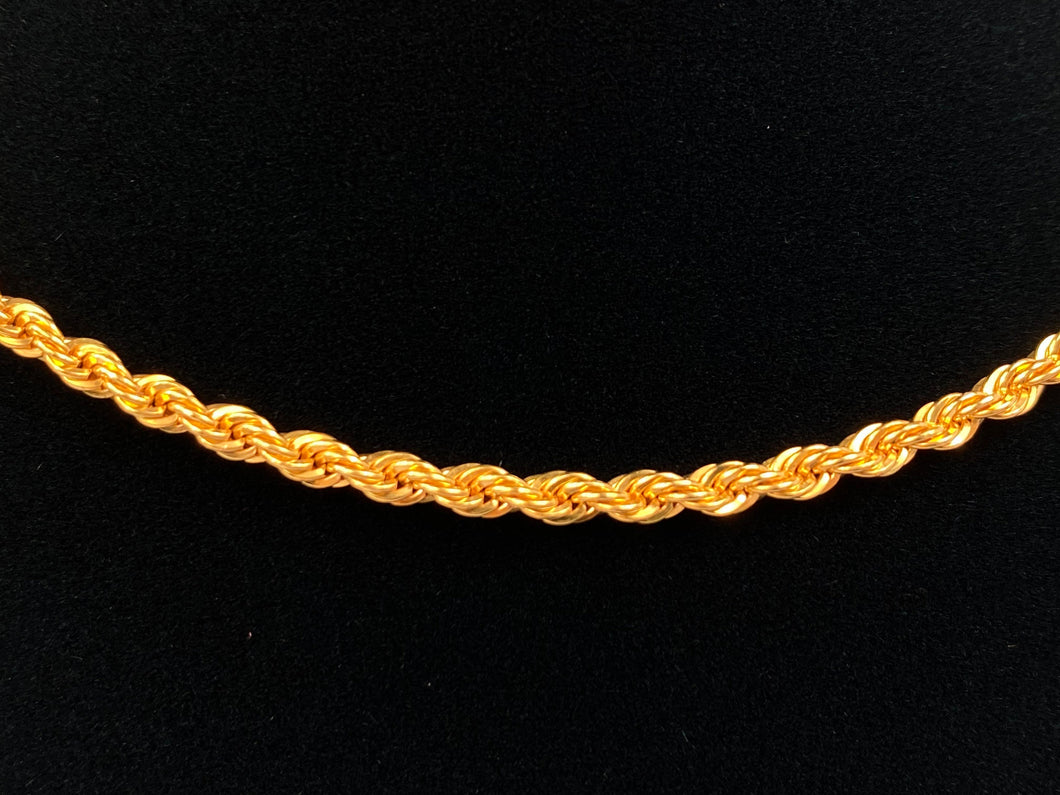 14KGF 16” 3mm Rope Chain, 14KGF, 14K Gold Filled, 14K Gold Fill, Sku:FRRC-16.3