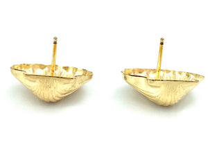 14KGF Seashell Studs , Sku-#T71-1