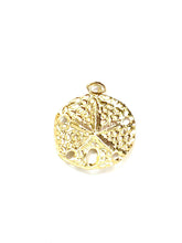 14kgf circle flower charm , sku#732-C