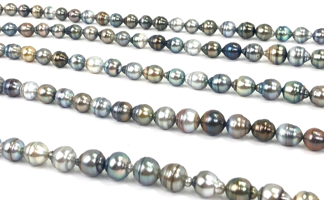 Stunning 7.99 - 9.99 mm Tahitian pearl strands , Tahiti pearls , SKU# 991