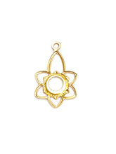 14KGF Open sun with flower charm , Sku#31B