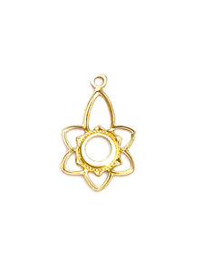14KGF Open sun with flower charm , Sku#31B