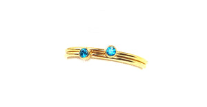 14KGF stackable ring , Aqua blue Cubic zirconia, SKU# 4020R6M9