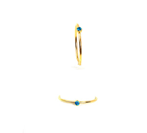 14KGF stackable ring , Aqua blue Cubic zirconia, SKU# 4020R6M9