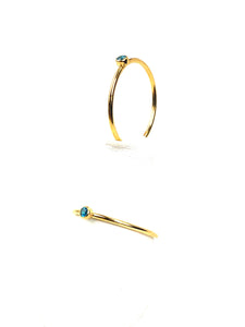 14KGF stackable ring , Aqua blue Cubic zirconia, SKU# 4020R6M9