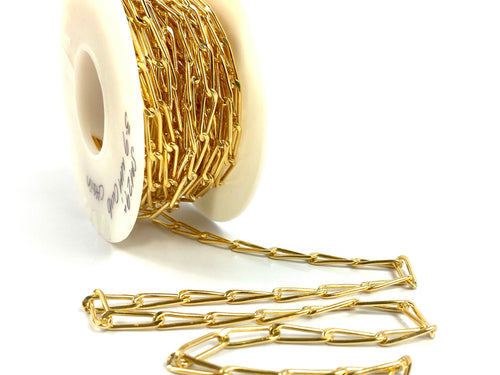 3.9mm Elongated Cable Chain, 14k Gold Filled, Sterling Silver, 14k Rose Gold FilledSku#SM299