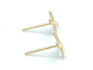 14KGF Cross Studs , Sku#594-4