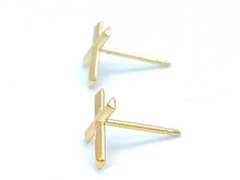 14KGF Cross Studs , Sku#594-4