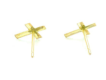 14KGF Cross Studs , Sku#594-4