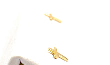 14KGF Cross Studs , Sku#1667.020