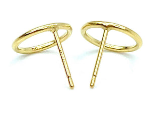 14KGF 10mm Round Wire Post Earring , Sku#400C10P