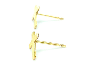 14KGF Cross Studs , Sku#22.020-4