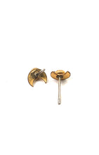 Opal stud earring. Moon 14KGF post w/ sterling silver peg , SKU#OPL992MON