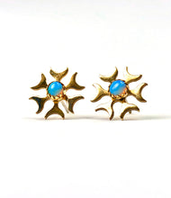 OPAL whale tail 14KGF gold filled post w/sterling silver peg