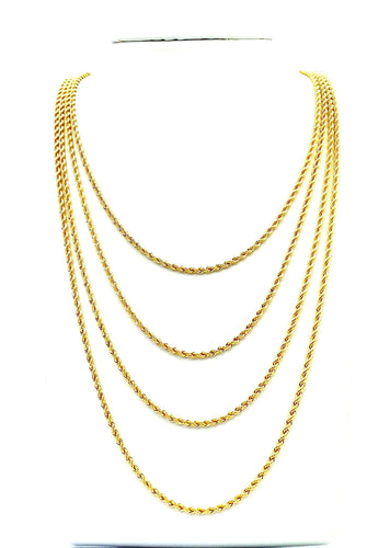 2.5mm French Rope Chain Necklace 16” 18” 20” 22” 24” , 14K Gold Filled