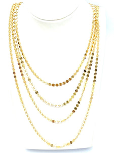 14KGF 4mm Round Bar Chain 18” 20” 22” 24”, Sku#SM957